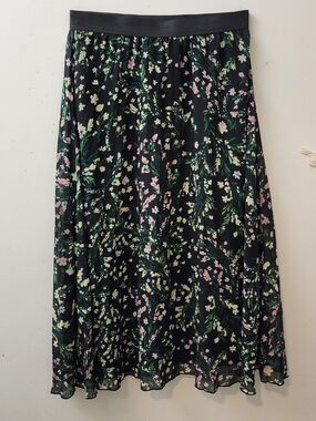 Yessica Premium Sm Vtg Floral Midi Skirt Cottagecore Boho Career Witchy Fairy
